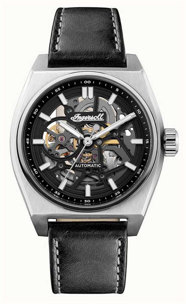 Ingersoll The Vert Automatic (43mm) Black Skeleton Dial / Black