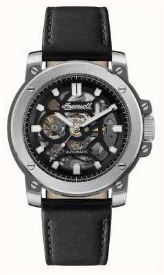 Ingersoll The Freestyle Automatic (45.5mm) Black Skeleton Dial / Black Leather Strap I14401