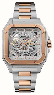 Ingersoll THE OLLIE Automatic (42mm) Silver Skeleton Dial / Two-Tone Stainless Steel Bracelet I14502