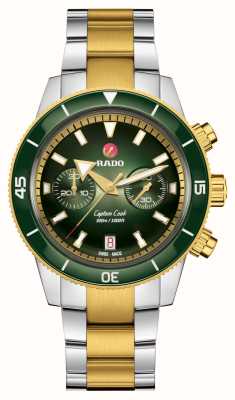 RADO Captain Cook Chronograph Automatic (43mm) Green Dial / Stainless Steel Bracelet + 2 Extra Straps R32151318