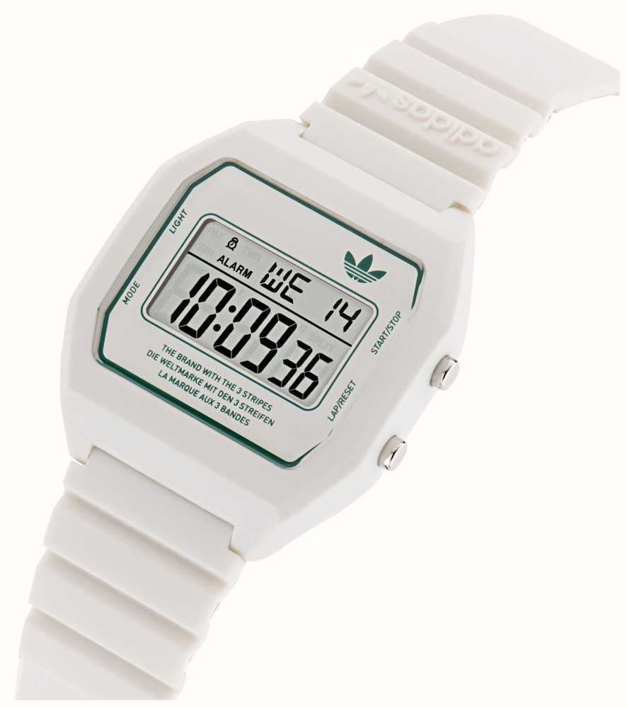 Adidas DIGITAL TWO White Rubber Dial / - Class (36mm) Digital First White Watches™ USA AOST23557