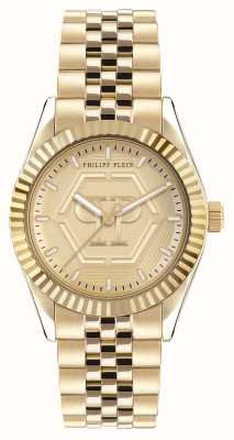 Philipp Plein $TREET COUTURE DATE SUPERLATIVE  (38mm) Gold Dial / Gold-Tone Stainless Steel Bracelet PW2BA0523