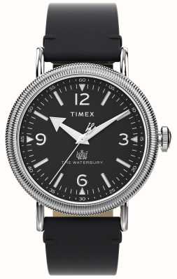 Timex Men's Waterbury (40mm) Black Dial / Black Leather Strap TW2W20200