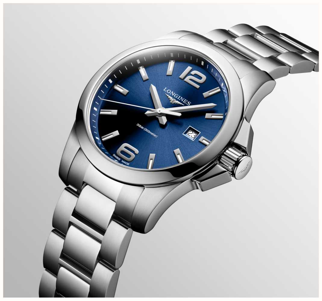 LONGINES Conquest Quartz 43mm Sunray Blue Dial Stainless Steel