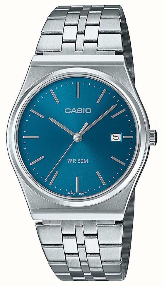 Casio MTP Series Analogue Quartz (38.5mm) Turquoise Blue Dial / Stainless  Steel Bracelet MTP-1302PD-2A2VEF