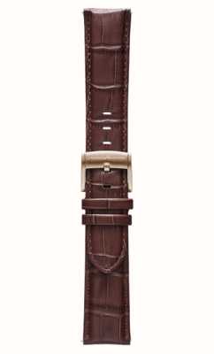 Pininfarina by Globics Genuine Italian Leather 22mm Quick Release Strap - Dark Brown Leather / Rose-Gold Buckle PB063