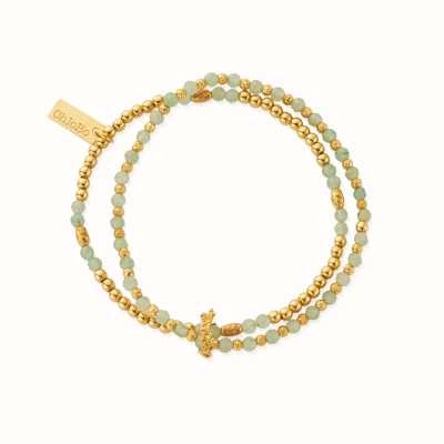 ChloBo In Bloom WISTERIA Aventurine Set of 2 Bracelets - Gold Plated GBSETA3423