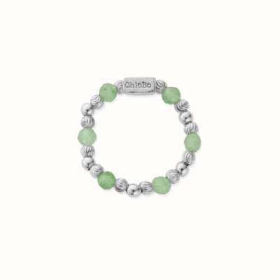 ChloBo In Bloom HAPPINESS Aventurine Ring (Large) - 925 Sterling Silver SR3A