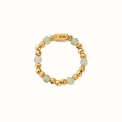 ChloBo In Bloom HAPPINESS Aventurine Ring (Large) - Gold Plated GR3A