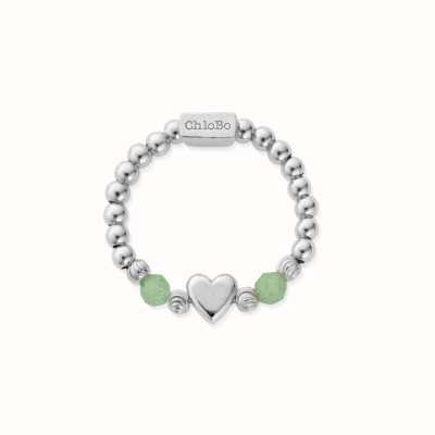 ChloBo In Bloom NEW LOVE Aventurine Ring (Medium) - 925 Sterling Silver SR2AHEART