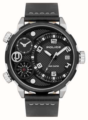 Police RAY Quartz Chronograph (51mm) Black Dial / Black Leather Strap PEWJB2195341