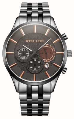 Police CAGE Quartz Multifunction (44mm) Brown Chronograph Dial / Stainless Steel Bracelet PEWJI2194341