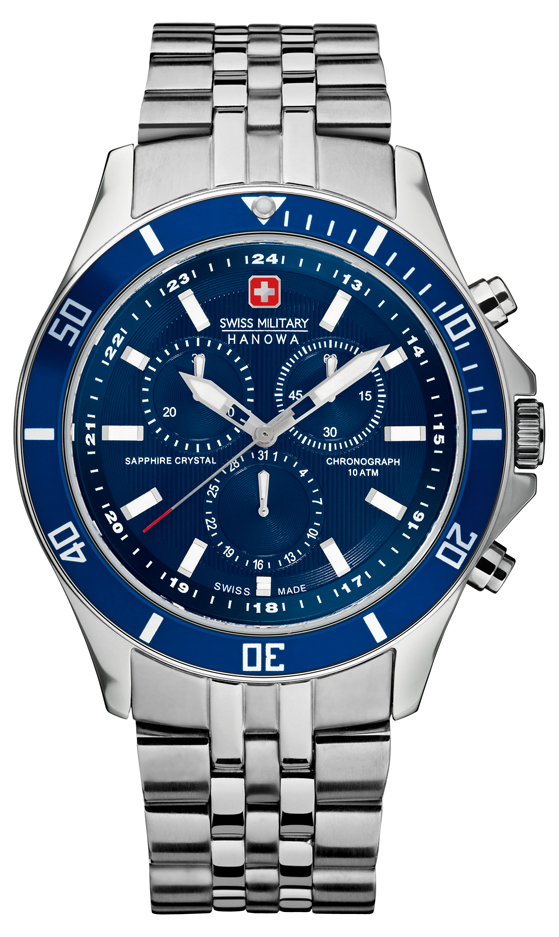 Swiss Military Hanowa Mens Flagship Blue Dial Stainless  