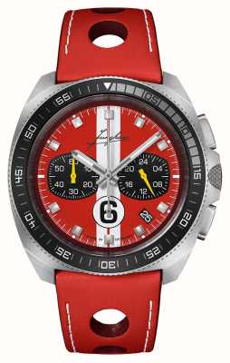 Junghans 1972 Chronoscope Sports Edition 2024 (43.3mm) Red Dial / Red Leather Strap 41/4466.00