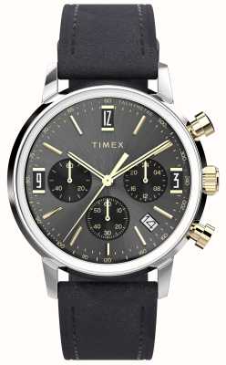 Timex Marlin Quartz Chronograph (40mm) Grey Sunray Dial / Caramel Black Leather Strap TW2W51500