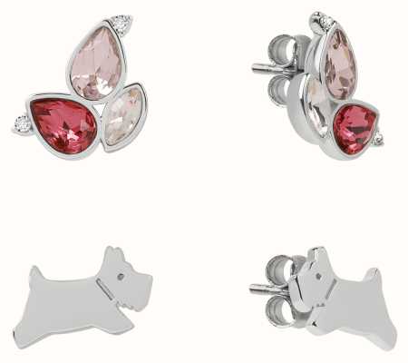 Radley Jewellery Dog and Colourful Petal Earrings Sterling Silver Set of Two Pairs RYJ1437S