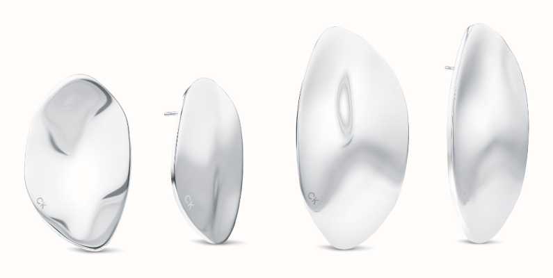 Calvin Klein Women's Reflect Stainless Steel Organic Disc Stud Earrings 35000620