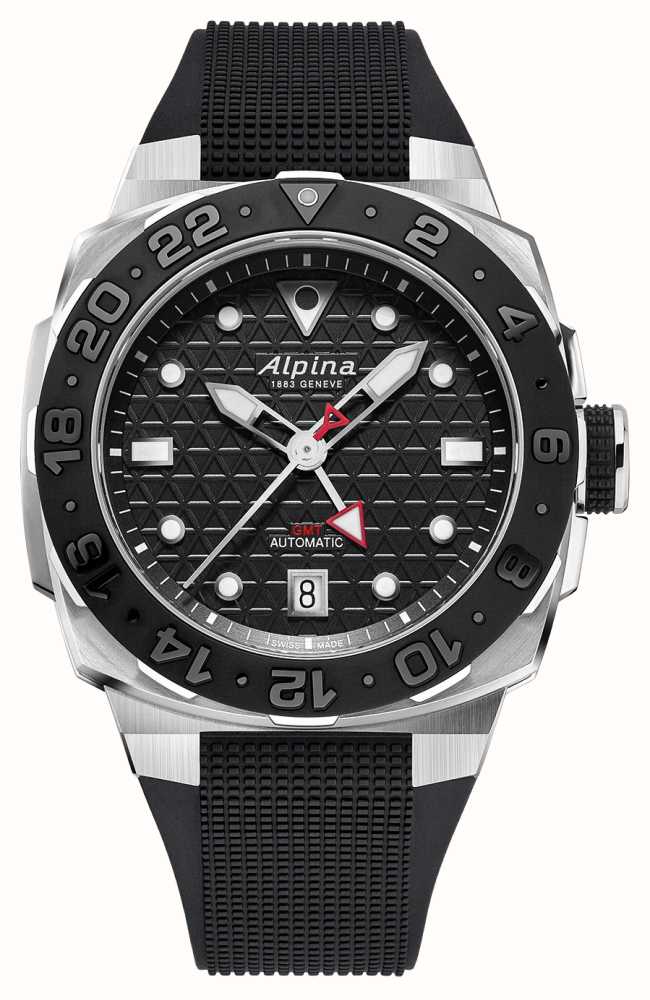 Alpina Seastrong Diver Extreme Automatic GMT (39mm) Blck Textured Dial ...