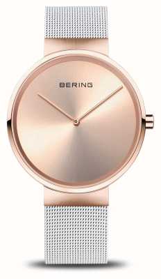 Bering Classic (39mm) Rose Gold Dial / White Steel Mesh Bracelet 14539-266