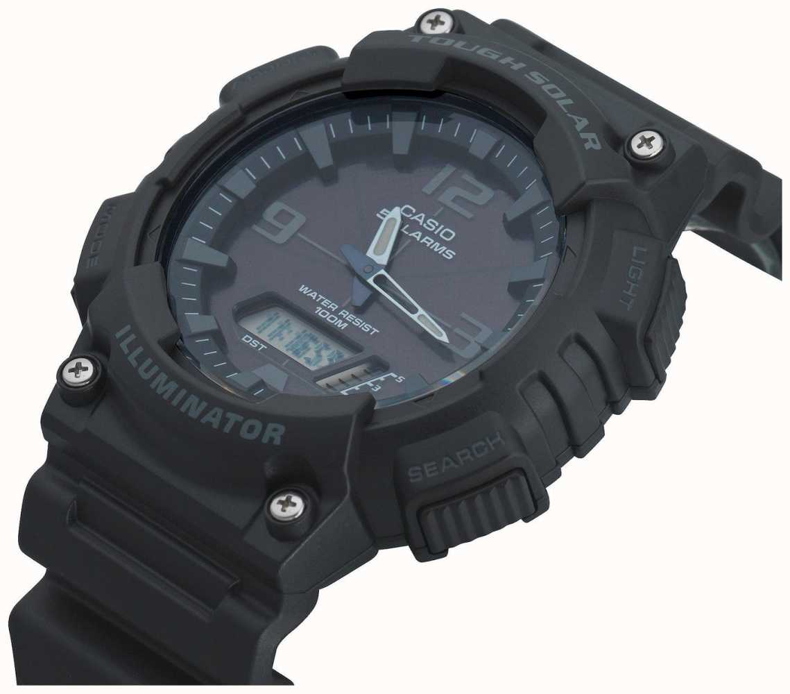 Casio Men\'s Five Alarm Solar AQ-S810W-1A2VEF Class Illuminator USA First - Black Powered Watches™