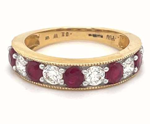 Perfection Diamond 18ct Yellow Gold Ruby 0.82ct Diamond 12 Eternity Ring RR9106DA-18X