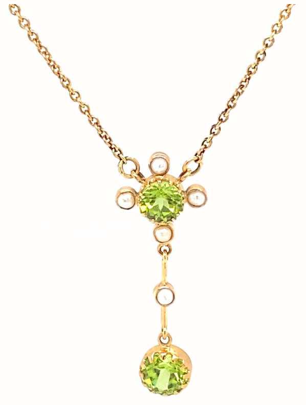 Peridot Silver Pearl Necklace | www.sparklingjewellery.com