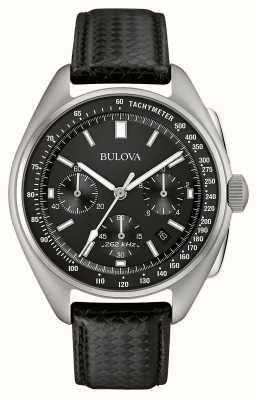 Bulova Lunar Pilot Chronograph Special Edition (45mm) Black Dial / Black Leather + NATO Strap 96B251