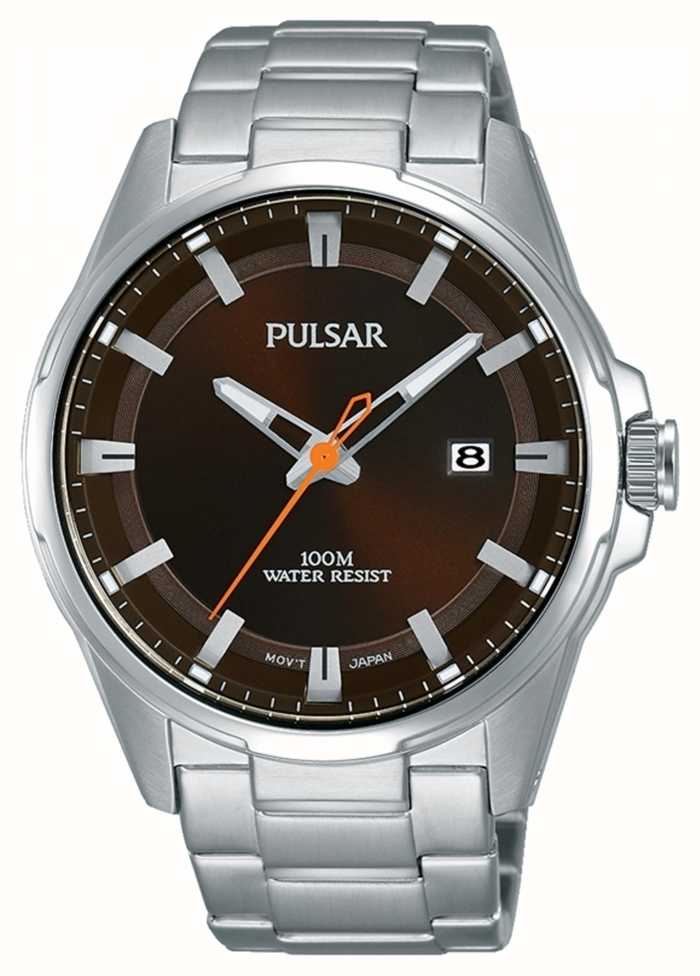 Pulsar Gents Stainless Steel Brown Face Watch PS9507X1 - First Class ...