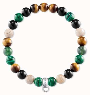 Thomas Sabo Brown Green Black Stone Charm Bracelet X0217-947-7-L17,5
