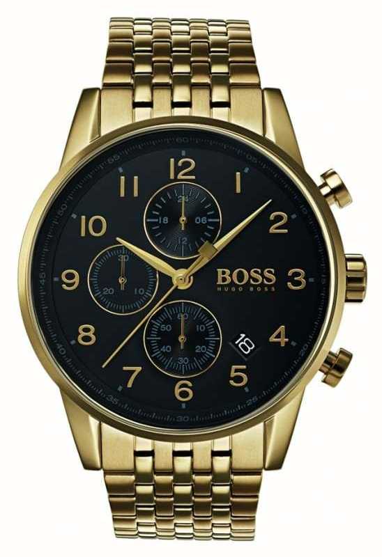 black and gold boss watch