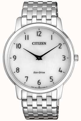 Citizen Men's Stiletto Ultra Thin Stainless Steel White Dial Watch AR1130-81A