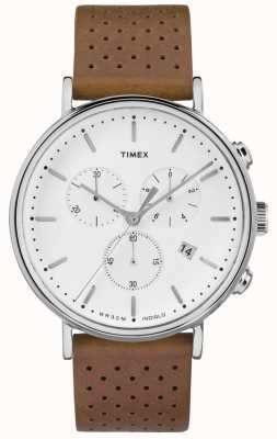 Timex Fairfield Chrono Brown Leather Strap/White Dial TW2R26700