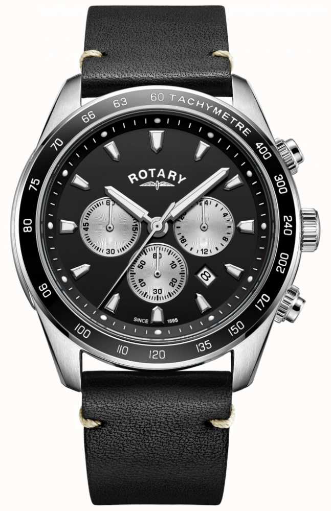 mens watches with black leather strap