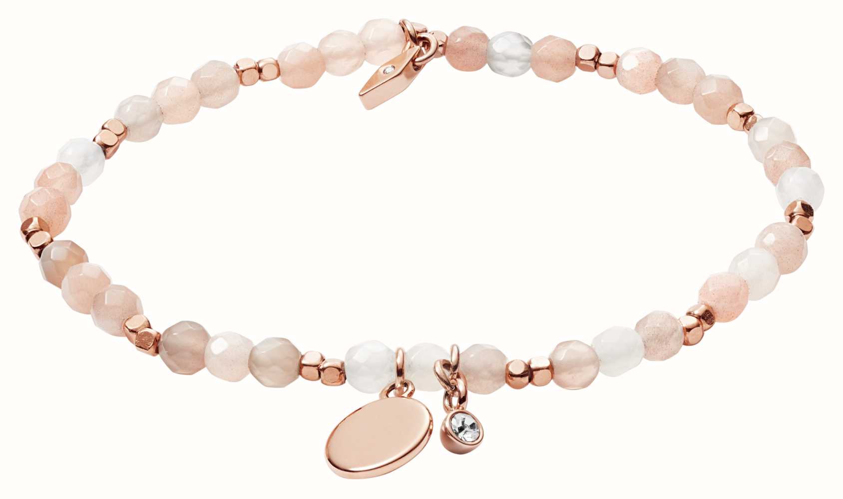 Fossil Women's Rose Gold-Tone Moonstone Beaded Bracelet JA6945791 - First  Class Watches™ USA