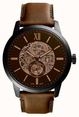 Fossil Townsman Automatic | Skeleton Leather First Brown Strap Watches™ ME3234 Dial Class USA | 