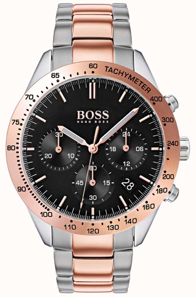 hugo boss mens rose gold watch