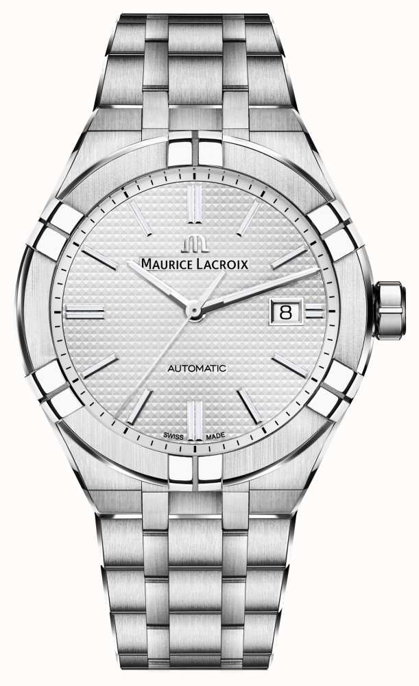 Maurice Lacroix Aikon Automatic (42mm) Silver Clous De Paris Dial / AI6008- SS002-130-1 - First Class Watches™ USA