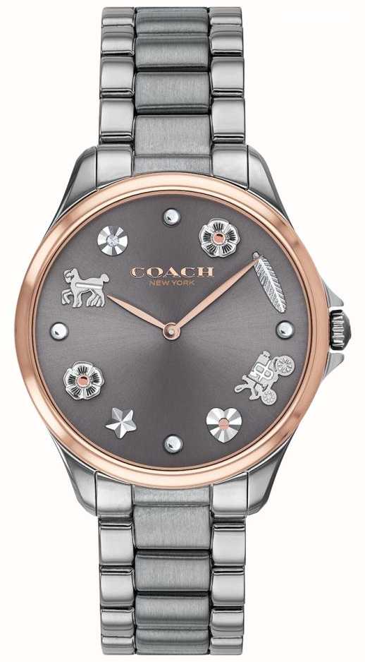 Coach Modern Sport Grey Dial Gunmetal IP Stainless Steel  