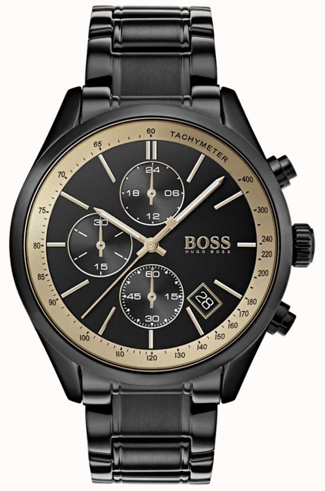 black and gold boss watch