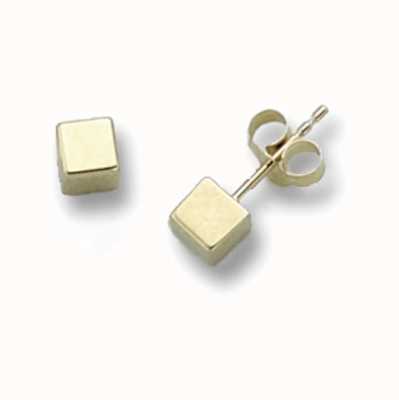 James Moore TH 9k Yellow Gold Cube Stud Earrings ES262S