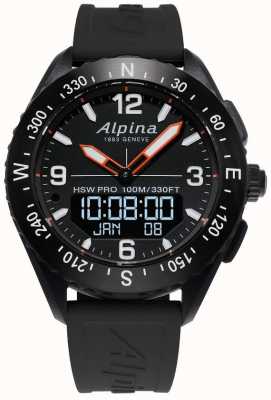 Alpina AlpinerX Smartwatch Black Rubber Strap AL-283LBB5AQ6