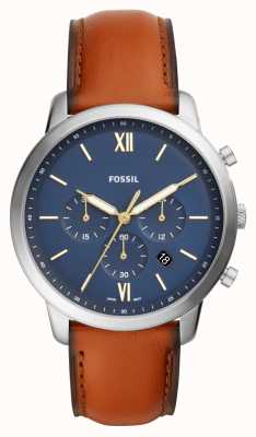 Fossil Neutra | Rose Gold Chronograph Dial | Brown Eco Leather Strap FS5982  - First Class Watches™ USA