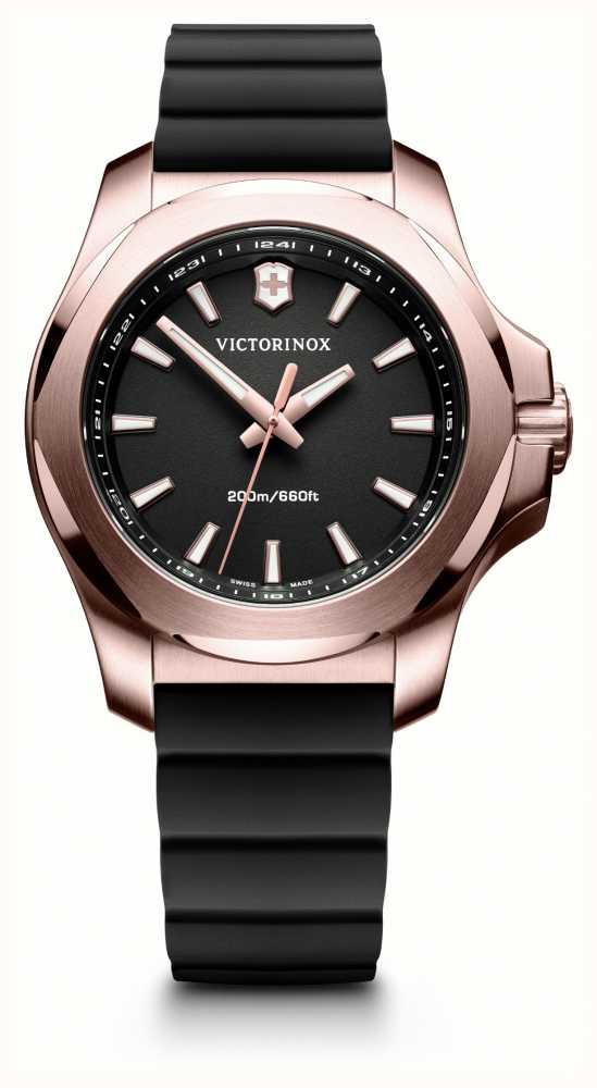 Victorinox Swiss Army INOX Rose Gold Black Dial Black  