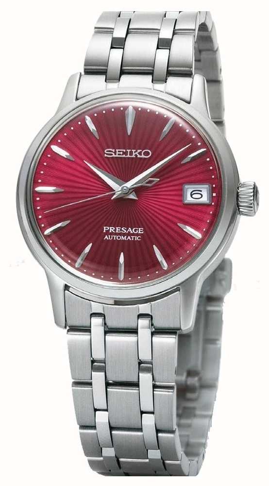 Seiko Presage Women's Automatic Watch Red Dial Stainless Steel SRP853J1 -  First Class Watches™ USA