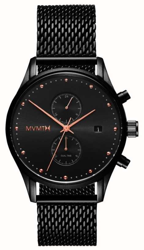 Black First - USA Black Black Class | Watches™ Voyager Slate Mesh MVMT PVD D-MV01-BBRG Dial Rose |