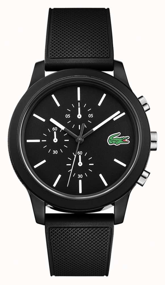 Lacoste 12.12 Black Chronograph Silicone Strap 2010972 - First Class  Watches™ USA