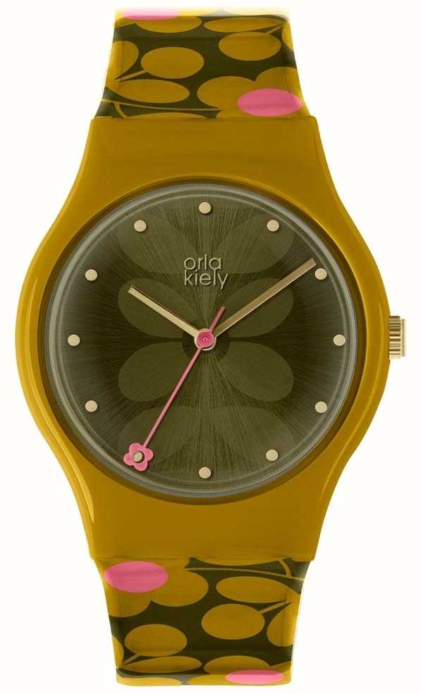Orla Kiely Las Bobby Watch Olive Green Ok2234 Orla Kiely Las Bobby Watch Olive Green Ok2234