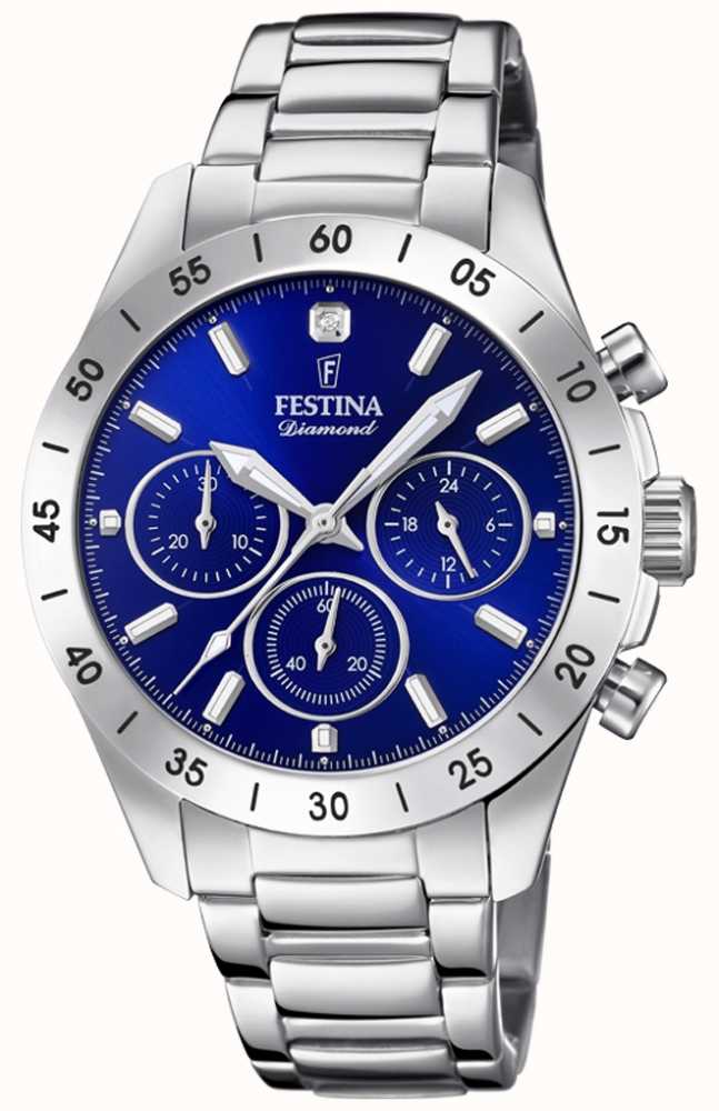 Festina Women's Boyfriend Chronograph Stainless Steel Blue Dial F20397/2 -  First Class Watches™ USA