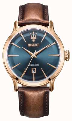 Maserati Men's Epoca 42mm | Blue Dial | Brown Leather Strap R8851118001