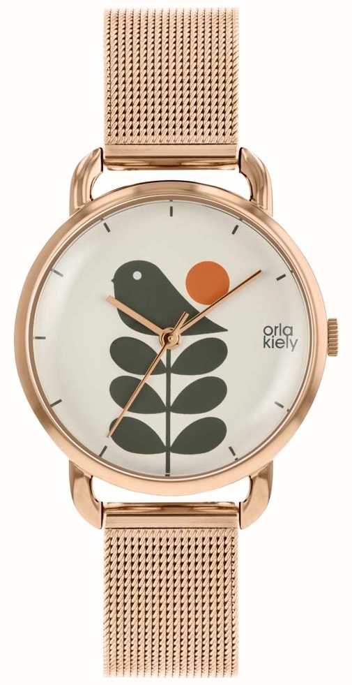 Orla Kiely Las Avery Stem Watch Rose Gold Mesh Strap Ok4082 Orla Kiely Las Avery Stem Watch Rose Gold Mesh Strap Ok4082